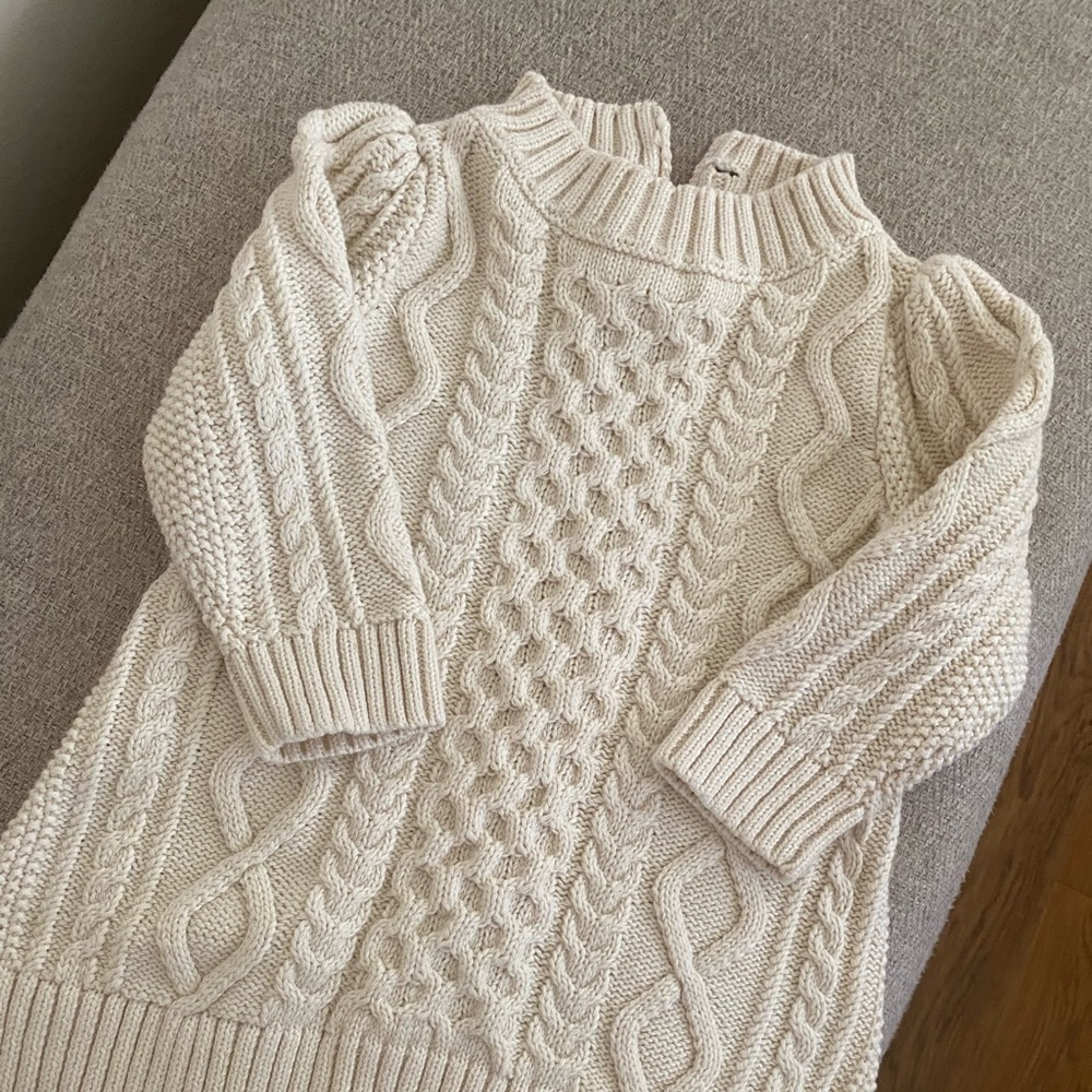 Cream baby sweater dress